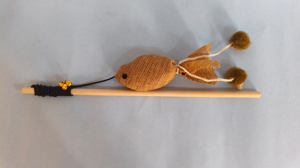 Handcrafted cat teaser wand